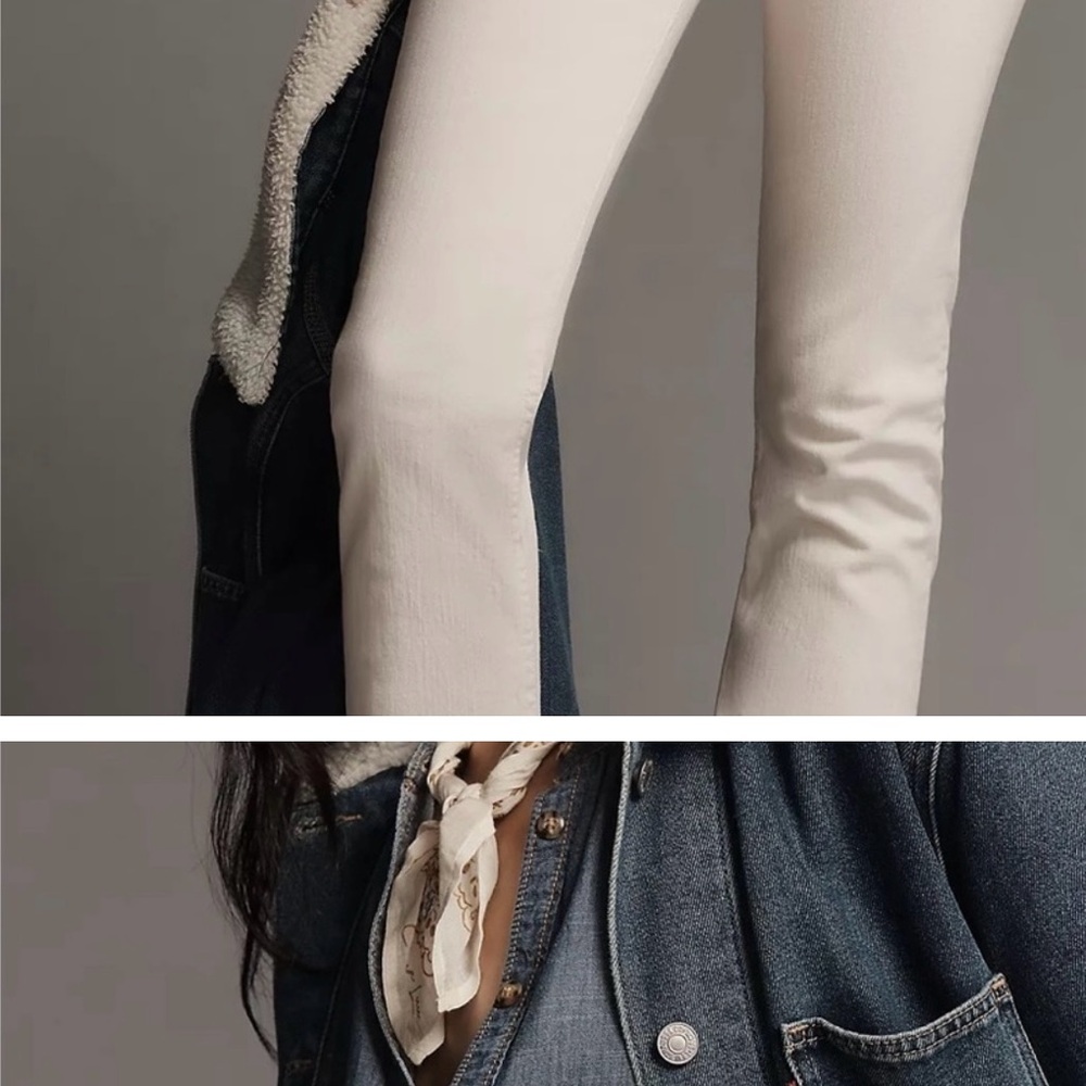 MOTHER Women's Straight Leg Jeans in Cream - Picture 13 of 13